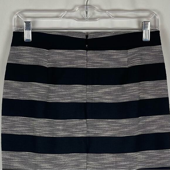 J Crew Classic Black Cream Stripe Academia Office Career Pencil Skirt NWT Size 0 - Picture 5 of 10